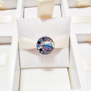 925 Sterling Silver Galaxy Planet Charm Fits Pandora Bracelets And Bangles